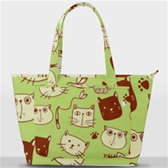 Cute Hand Drawn Cat Seamless Pattern Back Pocket Shoulder Bag  by Bedest