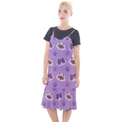 Cute Colorful Cat Kitten With Paw Yarn Ball Seamless Pattern Camis Fishtail Dress by Bedest