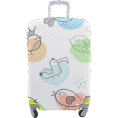 Cartoon Bird Cute Doodle Bird Luggage Cover (large) by Bedest