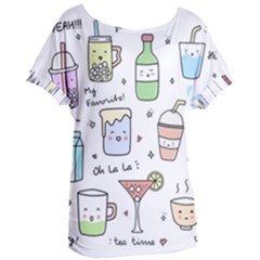 Drinks Cocktails Doodles Coffee Women s Oversized T-shirt by Apen