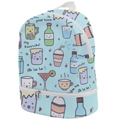 Drinks Cocktails Doodle Coffee Zip Bottom Backpack by Apen