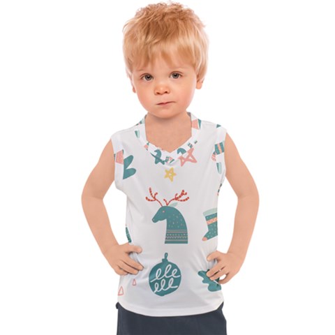 Reindeer Stars Socks Stick Kids  Sport Tank Top by Apen