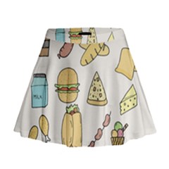 Dinner Meal Food Snack Fast Food Mini Flare Skirt by Apen