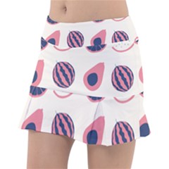 Fruits Halves Pattern Design Classic Tennis Skirt by Apen