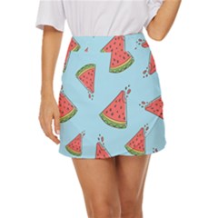 Watermelon Fruit Pattern Tropical Mini Front Wrap Skirt by Apen