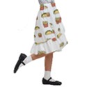 Fries Taco Pattern Fast Food Kids  Ruffle Flared Wrap Midi Skirt View3