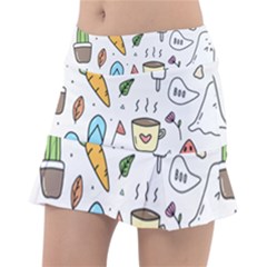 Doodle Fun Food Drawing Cute Classic Tennis Skirt by Apen