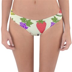 Fruits Pattern Background Food Reversible Hipster Bikini Bottoms by Apen