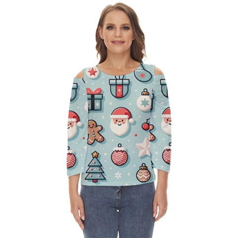 Christmas Decoration Angel Cut Out Wide Sleeve Top by Apen