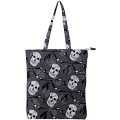 Skull Skeleton Pattern Texture Double Zip Up Tote Bag by Apen