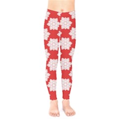 Christmas Snowflakes Background Pattern Kids  Classic Winter Leggings by Apen