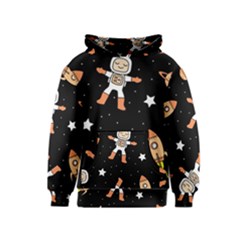 Astronaut Space Rockets Spaceman Kids  Pullover Hoodie by Ravend