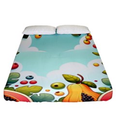 Fruits Sweet Papaya Orange Pattern Fitted Sheet (california King Size) by Ravend