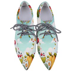 Fruits Sweet Papaya Orange Pattern Pointed Oxford Shoes by Ravend