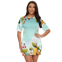 Fruits Sweet Papaya Orange Pattern Just Threw It On Dress by Ravend