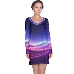 Cosmic Galaxy Quantum Art Nature Long Sleeve Nightdress by Ravend