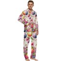 Fruits Apple Strawberry Raspberry Men s Long Sleeve Velvet Pocket Pajamas Set View2