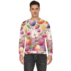 Fruits Apple Strawberry Raspberry Men s Fleece Sweatshirt by Ravend