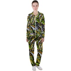 Foliage Pattern Texture Background Casual Jacket And Pants Set by Ravend