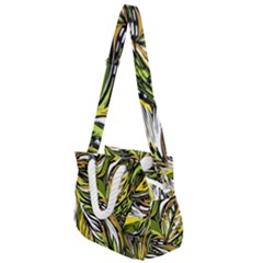 Foliage Pattern Texture Background Rope Handles Shoulder Strap Bag by Ravend