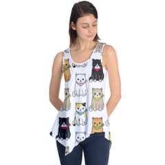 Cat Kitten Seamless Pattern Sleeveless Tunic by Grandong