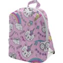 Beautiful Cute Animals Pattern Pink Zip Up Backpack View1