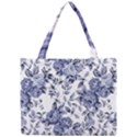 Blue Vintage Background Background With Flowers, Vintage Mini Tote Bag View1