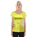 Adventure Time Jake The Dog Finn The Human Artwork Yellow Cap Sleeve Top View1