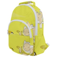 Adventure Time Jake The Dog Finn The Human Artwork Yellow Rounded Multi Pocket Backpack by Sarkoni