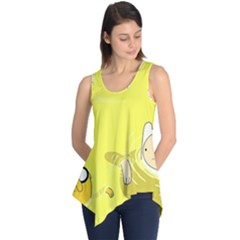 Adventure Time Jake The Dog Finn The Human Artwork Yellow Sleeveless Tunic by Sarkoni