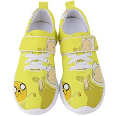 Adventure Time Jake The Dog Finn The Human Artwork Yellow Women s Velcro Strap Shoes by Sarkoni