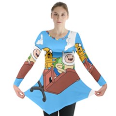 Cartoon Adventure Time Jake And Finn Long Sleeve Tunic  by Sarkoni