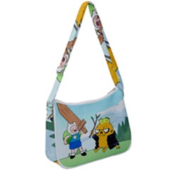 Adventure Time Finn And Jake Cartoon Network Parody Zip Up Shoulder Bag by Sarkoni