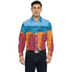 Adventure Time Fish Landscape Men s Long Sleeve  Shirt by Sarkoni