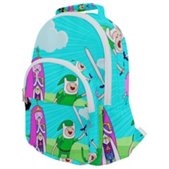 Adventure Time The Legend Of Zelda Parody Rounded Multi Pocket Backpack by Sarkoni