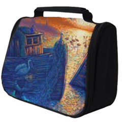 Digital Art Fantasy Impressionism Painting Ship Boat Psychedelic Peacock Mushroom Flamingos Hipwreck Full Print Travel Pouch (big) by Sarkoni