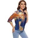 Digital Art Fantasy Impressionism Painting Ship Boat Psychedelic Peacock Mushroom Flamingos Hipwreck Women s Quarter Sleeve Pocket Shirt View2