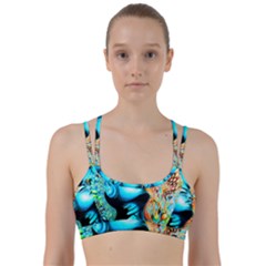 Color Detail Dream Fantasy Neon Psychedelic Teaser Line Them Up Sports Bra by Sarkoni