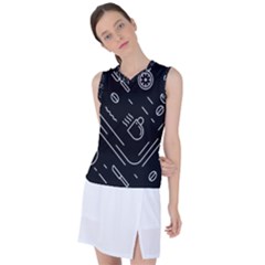 Coffee Background Women s Sleeveless Sports Top by Bedest