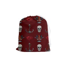 Tattoo Old School Background Pattern Drawstring Pouch (medium) by Bedest