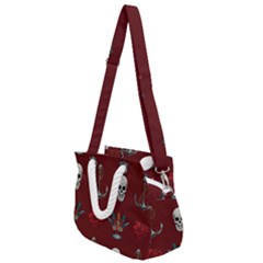 Tattoo Old School Background Pattern Rope Handles Shoulder Strap Bag by Bedest