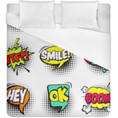 Set Colorful Comic Speech Bubbles Duvet Cover (king Size) by Hannah976