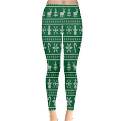 Wallpaper Ugly Sweater Backgrounds Christmas Everyday Leggings  by artworkshop