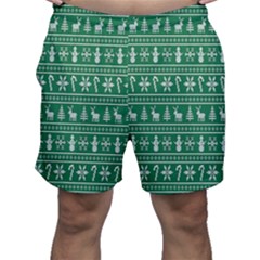 Wallpaper Ugly Sweater Backgrounds Christmas Men s Shorts by artworkshop