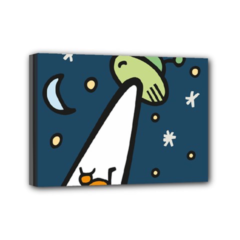 Ufo Alien Unidentified Flying Object Mini Canvas 7  X 5  (stretched) by Sarkoni