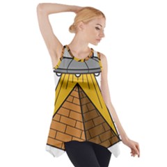 Unidentified Flying Object Ufo Under The Pyramid Side Drop Tank Tunic by Sarkoni