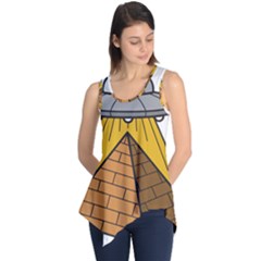 Unidentified Flying Object Ufo Under The Pyramid Sleeveless Tunic by Sarkoni