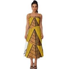 Unidentified Flying Object Ufo Under The Pyramid Square Neckline Tiered Midi Dress by Sarkoni