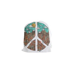 Psychedelic Art Painting Peace Drawing Landscape Art Peaceful Drawstring Pouch (xs) by Sarkoni