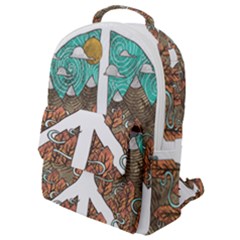 Psychedelic Art Painting Peace Drawing Landscape Art Peaceful Flap Pocket Backpack (small) by Sarkoni